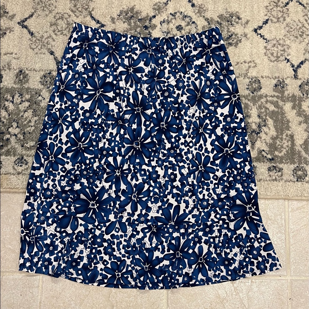 Christopher & Banks Blue Floral Skirt